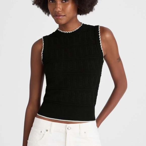 Madewell Mixed-Stitch Sleeveless Sweater Size Medium - Picture 1 of 10